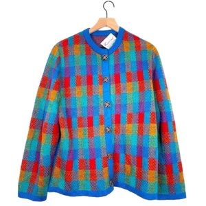 Nwt Castlebrook Plaid Vintage Cardigan Sweater Size XL